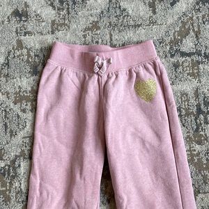 Pink sweats with gold heart